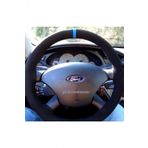 Ford Focus 1 Dikmeli Direksiyon Kılıfı Mavi Yüzüklü Alkantara (nubuk)
