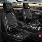 Ford Focus 1 Hatchback Uyumlu Lüx Deri Oto Koltuk Kılıfı Ön Arka Takım Set Antalya SİYAH BEYAZ