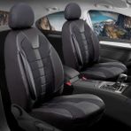 ford Focus 1 Uyumlu Yarı Deri Oto Koltuk Kılıfı Ön/arka 5li Set (Neron) Siyah