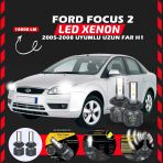 Ford Focus 2 2005-2008 Uzun Far Uyumlu Şimşek Etkili Led Xenon Premium Series H1