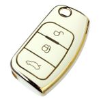 Ford Focus 2 Fiesta Mondeo Uyumlu Silikon Nano Anahtar Kumanda Kılıfı Oto Anahtarlık Beyaz