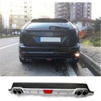 Ford Focus 2 Uyumlu Body Kit Difüzör 4 Çıkış Yuvarlak Gri Model 1