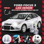 Ford Focus 3 2012-2014 Kısa Far Uyumlu Şimşek Etkili Led Xenon Performance Series H7