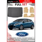 Ford Focus 3 Hatchback Ince Stepne 2011 Model 4d Bagaj ve Pro Serisi Havuzlu Bej Paspas Takımı - Siyah