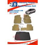 Ford Focus 3 Hb İnce Stepne 2011-2014 Bej Paspas ve Bagaj Havuzu