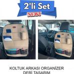 Ford Focus 5 Araç İçi Deri Koltuk Arkası Organizer 2'li Set Düzenleyici Bej