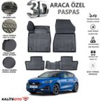 Ford Focus 5 Hatchback 2019 Model Tam Uyumlu Kokusuz 3D Havuzlu Paspas - Siyah