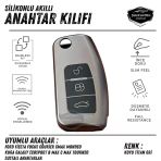 Ford Focus Fiesta Courier Cmax Mondeo Kuga Galaxy Ecosport B Max C Max Tourneo Sustalı Anahtar Uyumlu Silikon Anahtar Kılıfı Oto Anahtar Kabı Darbe Emici Anahtarlık Koyu Titan Gri