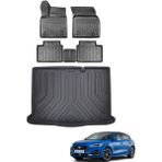 Ford Focus Hatchback 2023 Model Ince Stepneli Bagaj Havuzu+Araca Özel Üretim 3D Havuzlu Paspas - Siyah