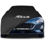 Ford Focus Station Wagon (2018 - ) Siyah Kumaş Araba Brandası Logolu Penye Branda Oto Branda