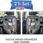 Ford Galaxy Araç İçi Deri Koltuk Arkası Organizer 2'li Set Düzenleyici Gri