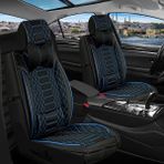 ford Galaxy Uyumlu Lüx Deri Oto Koltuk Kılıfı Ön Arka Set Evren Serisi Siyah Mavi - Siyah - Mavi