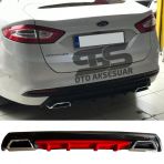 Ford Mondeo MK4 Difüzör Arka Tampon Eki 2 Egzoz Çıkışlı Kırmızı Lüx Tip