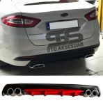 Ford Mondeo Mk4 Difuzor Arka Tampon Eki 4 Egzoz Cikisli Kirmizi Lux Tip