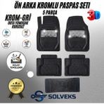 Ford Mustang E-Mach Usa 2023 Model Uyumlu Siyah- Gri Krom Renk Oto Paspas Seti - Çok Renkli