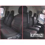 Ford Transit 2014- Ortopedik Oto Koltuk Kılıfı Ön 2+1 Kırmızı Dik