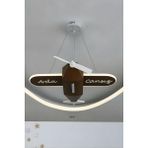 Forecaste Uçak Temalı Entegre LED Çocuk Odası Sarkıt Avize (70X80 Cm) – Kişiye Özel Tasarım, El Yapımı Görünüm - Kahverengi