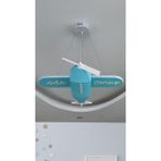 Forecaste Uçak Temalı Entegre LED Çocuk Odası Sarkıt Avize (70X80 Cm) – Kişiye Özel Tasarım, El Yapımı Görünüm - Pastel Mavi
