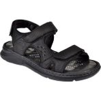 Forelli 40526 Siyah Nubuk Hakiki Deri Comfort Cırtlı Erkek Sandalet