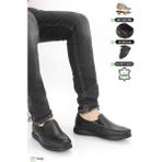 Forelli Erkek Ortopedik Bağcıksız Deri Rok Ayakkabı F4M/CM35301 - Siyah