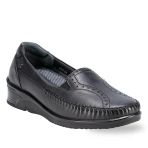 Forelli Erva 48006-G Siyah Kadın Günlük Deri Comfort Ayakkabı