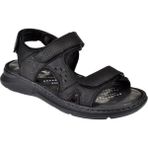 Forelli Hakiki Deri Comfort Cırtlı Erkek Sandalet FOR-40526 Siyah Nubuk