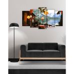 Forem Art Ahşap Tablo 5 Parça Tek Fotoğraf Uv Baskı Dekoratif Doğa Yağlı Boya Görsel - 60X100