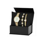 Forentina Gold Metal Kol Saati-Kalpli İncili Bileklik Kombin Set PS3857