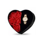 Forentina Kadın Kırmızı Yapay Güllü Kutuda Rose Metal Kol Saati - Ps174300tr