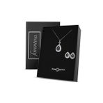 Forentina PS2714 Lacivert Taşlı Kadın Kolye Küpe Bileklik Takı Set