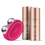 FOREO Bear Forever Firm set halinde – Bear yüz masaj aleti mikro akım + 2 x iletken serum 30 ml – yaşlanma karşıtı cihaz – yüz kaldırma – fuşya