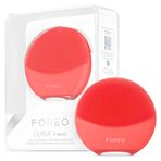 FOREO LUNA 4 mini Yüz Temizleme Fırçası ve Yüz Masaj Aleti - Premium Yüz Bakımı - Yüz Bakım Ürünlerinin Emilimini Artırır - Basit Cilt Bakım Araçları - Tüm Cilt Tipleri İçin - Coral
