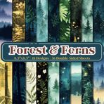 Forest and Ferns Scrapbook Paper Craft Pad: 18 Nature Scene Designs, 36 Double-Side Sheets Printed on 8.5"x8.5" Size Paper. Perfect for Card Making, ... Decoupage, Collage, Gift Wrapping & More!