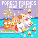 Forest Friends Color by Line: Coloring Book for Adults and Teens, featuring Cozy Animals Characters with Little Hygge Corner and Cozy Nooks for Stress Relief