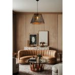 Forest Line Dots Desenli Lazer Kesim Metal Avize Modern Salon Oturma Odası Antre Avizesi - Metalik Siyah - LİNE