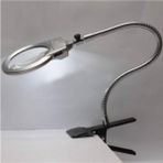 Forestia MG15120-C Klipsli LED Büyüteç – 130MM Metal Spiralli Çalışma Lambası - Ledli Masa Büyüteci