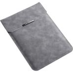 Forestl Digital 15 Inç Pu Deri Laptop Çantası Ultra Ince Dizüstü Bilgisayar Dikey Koruyucu Kılıf (Yurt Dışından) - 39x28x3 - Gri