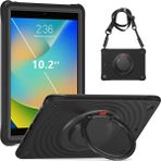 Forestl Digital iPad 10.2 (2019 2020 2021) Omuz Askılı Stand Pc Silikon Tpu Tablet Kılıfı (Yurt Dışından) - Siyah