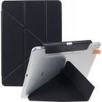 Forestl Digital iPad 10.2 (2019 2020 2021) Pu Deri Arka Origami Çıkarılabilir Kalem Tutuculu Stand Tablet Kılıfı (Yurt Dışından) - Siyah