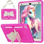 Forestl Digital iPad 10.2 (2019 2020 2021) Silikon Pc Unicorn Standı Omuz Askılı Bej Tablet Kılıfı (Yurt Dışından) - Bej - Pembe