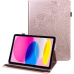 Forestl Digital iPad 10.9 (2022) Çiçek Baskılı Otomatik Uyandırma uyku Katlanabilir Stand Pu Deri Kart Tutucu Elastik Bantlı Damlamaya Dayanıklı Tablet Kılıfı (Yurt Dışından) - Rose Gold