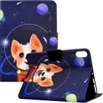 Forestl Digital iPad 10.9 (2022) IPAD 10. Nesil Desen Baskı Pu Deri Katlanır Stand Folyo Kart Tutucu Uzay Köpek Tablet Kılıfı (Yurt Dışından) - Renkli