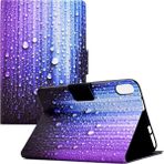 Forestl Digital iPad 10.9 (2022) IPAD 10. Nesil Desen Baskı Pu Deri Stand Otomatik Uyandırma uyku Kart Tutuculu Akıllı Su Damlası Tablet Kılıfı (Yurt Dışından) - Renkli
