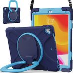 Forestl Digital iPad 9 7 Inç (2017 2018) 360 Derece Dönebilen Destek Standı Omuz Askısı (B Stili) ile Esnek Tablet Kılıfı (Yurt Dışından) - Koyu Mavi