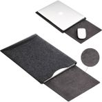 Forestl Digital Macbook Air 13.3 Inç/pro 13.3 Inç İçin Mouse Pad'li Keçe Pu Deri Çanta Kılıfı (Yurt Dışından) - 34x25x1 - Siyah