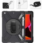 Forestl Digital X Shape Pc Tpu Hibrit iki Tip Destek Standı el Askısı ve Omuz Askısı ipad 10.2 (2019 2020 2021) Kalem Yuvası Tablet Kılıfı (Yurt Dışından) - Siyah