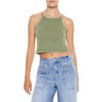 Forever 21 F21 Jarse Crop Askılı Atlet - Yeşil - M