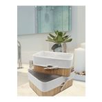 Forever İç Astarlı MDF Taban Katlanabilir 2'li Doğal Bambu Sepet Organizer