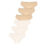 FOREVER MORE 6'lı Dikişsiz Basic Kadın Slip Külot beyaz ten-S