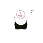 FOREVER MORE 6'lı Kadın Ince Pedli Askılı Dikişsiz Esnek Büstiyer SİYAH-M